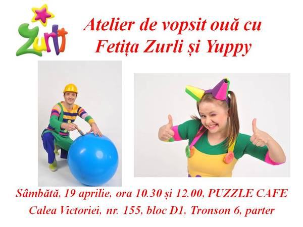Fetita Zurli si Yuppy va invita la Atelierul Oualor Vopsite Zurli