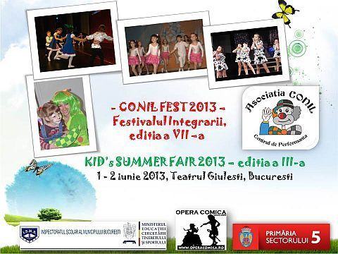CONIL FEST - Festivalul Integrarii, editia a VII-a si Kid's Summer Fair 2013, editia a III-a