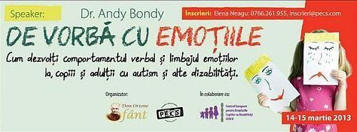 Andy Bondy in Romania. Conferinta Tematica De vorba cu Emotiile