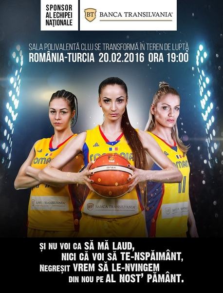 Banca Transilvania invita iubitorii sportului sa fie alaturi de jucatoarele nationalei de baschet in meciul impotriva Turciei