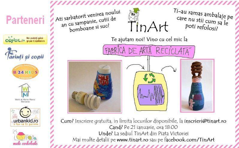 Atelier de arta reciclata, gratuit pentru copiii cu varsta intre 6-10 ani