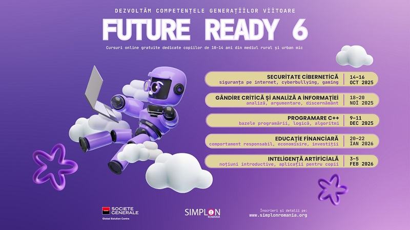 Incep inscrierile la cursurile unei noi editii a programului Future Ready  dedicate pregatirii copiilor pentru provocarile de maine