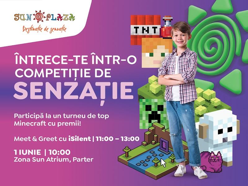 Sun Plaza gazduieste pe 1 iunie cea de-a doua editie a Campionatului de Minecraft dedicat copiilor