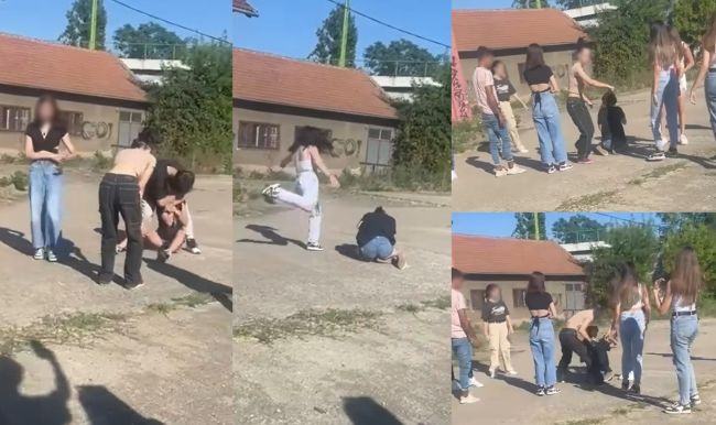 VIDEO. Adolescenta din Arad, batuta cu salbaticie de mai multi tineri: „Da-i! Ca de ma enervez, te iau de par!”