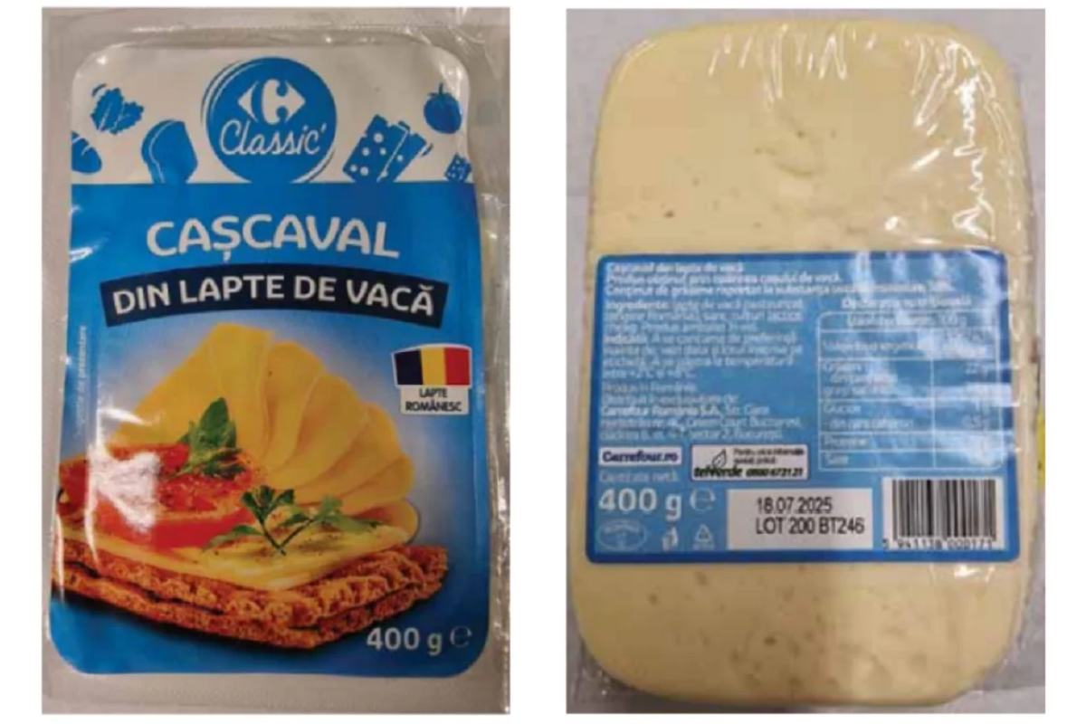 Alerta alimentara! Carrefour a retras de la vanzare un lot de cascaval din lapte de vaca. Despre ce produs este vorba