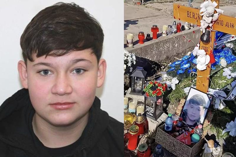 Mormantul lui Mario Berinde, adolescentul din Cenei ucis de colegi, plin de flori, lumanari si martisoare