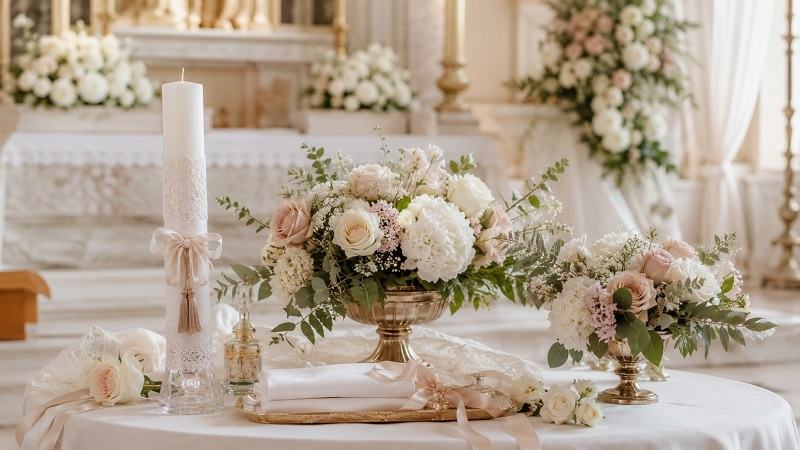 Decoratiuni florale pentru botez: de la alegerea culorilor pana la amenajarea completa a locatiei