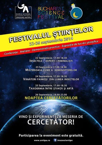 Festivalul Stiintelor la Muzeul Antipa, 22-26 septembrie 2014