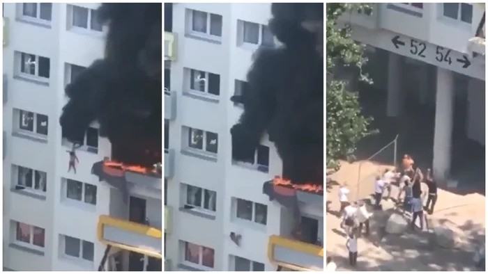 Imagini impresionante! Un copil de 10 ani isi arunca fratele de 2 ani de la etajul al treilea pentru a-l salva din incendiu