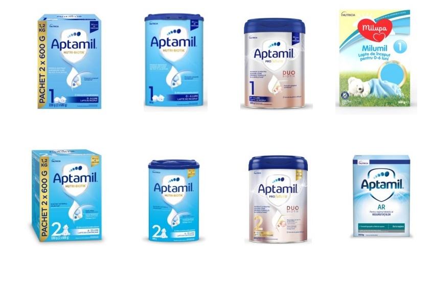 Laptele pentru sugari Aptamil si Milupa, retras preventiv de pe piata
