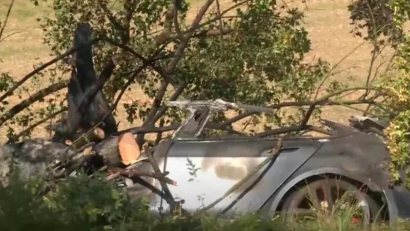 Un barbat si doi copii au murit arsi de vii intr-o Tesla cuprinsa de flacari. Salvatorii nu au reusit sa deschida usile blocate