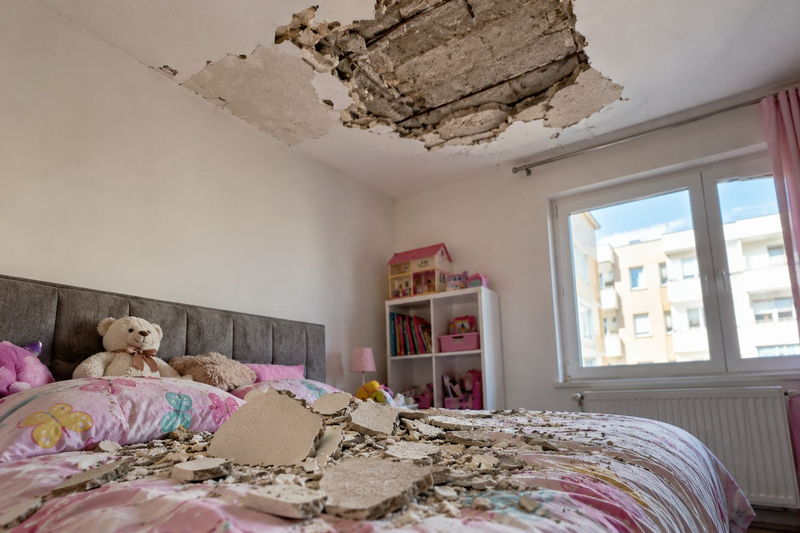 Copil de 6 ani, ranit in propria locuinta dupa ce o bucata de tavan s-a prabusit peste el. Incidentul s-a petrecut intr-un bloc ANL din Dej