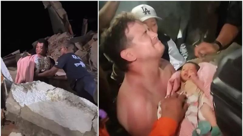 Bebelus de doar 18 zile, salvat dintre ruine la 32 de ore dupa cutremurele din Venezuela. Momentul emotionant a fost surprins de camere