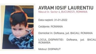 Final tragic dupa aproape 24 de ore de cautari. Baietelul de 4 ani disparut din Dofteana a fost gasit fara viata in raul Trotus
