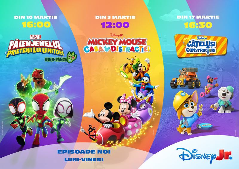 Distractie, aventura si prietenie pentru cei mici! Luna martie aduce episoade noi la Disney jr.