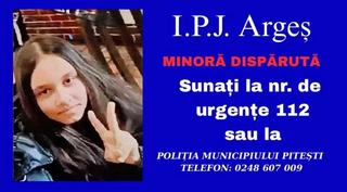 Fata de 13 ani din Pitesti, disparuta de acasa. Anchetatorii cred ca este insotita de un baiat cercetat pentru infractiuni