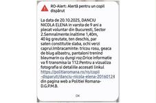 Mesaj RO-Alert 20 octombrie...