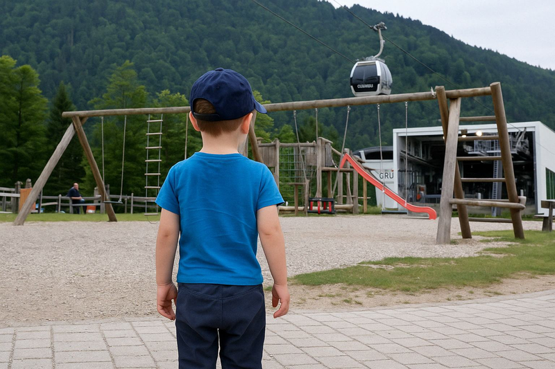 Copil de 4 ani uitat pe munte de mama sa. Mama si-a dat seama abia cand cobora cu telecabina ca nu mai este cu ea