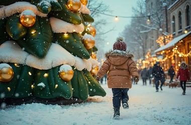 Craiova, singurul oras din Romania cu ninsoare artificiala la Targul de Craciun