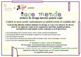 Deco Mondo - ateliere de design interior pentru copii!
