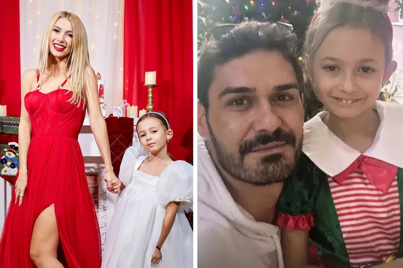Andreea Balan si George Burcea, impreuna la serbarea de Craciun a fiicei lor