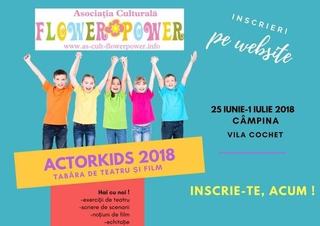 Au inceput inscrierile in Tabara de teatru si film, ACTORKIDS 2018
