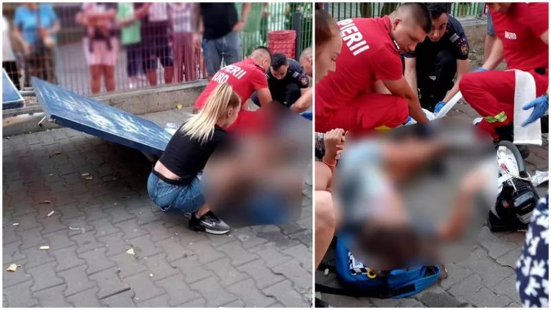 O fetita de 12 ani, ranita grav dupa ce o masa de ping-pong s-a rupt intr-un parc din sectorul 4 din Bucuresti