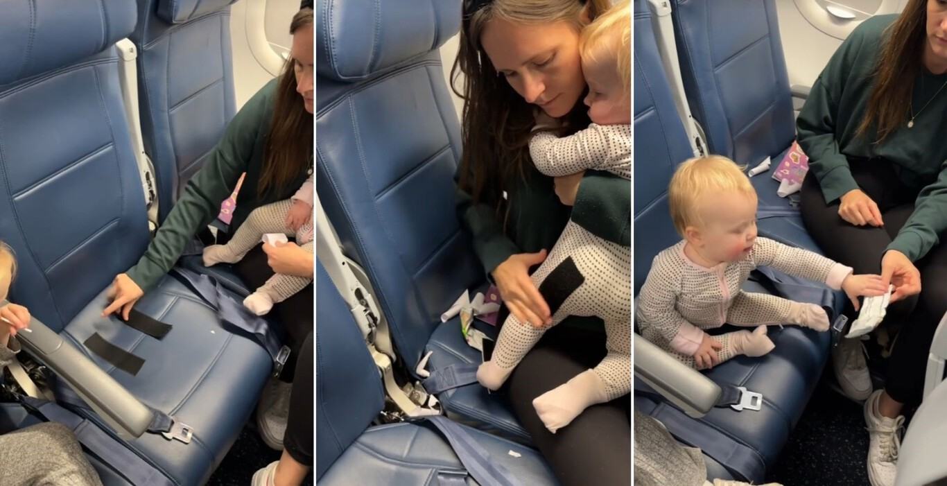 Trucul ingenios la care a apelat o mama care calatorea alaturi de bebelus, in avion, a scandalizat internetul